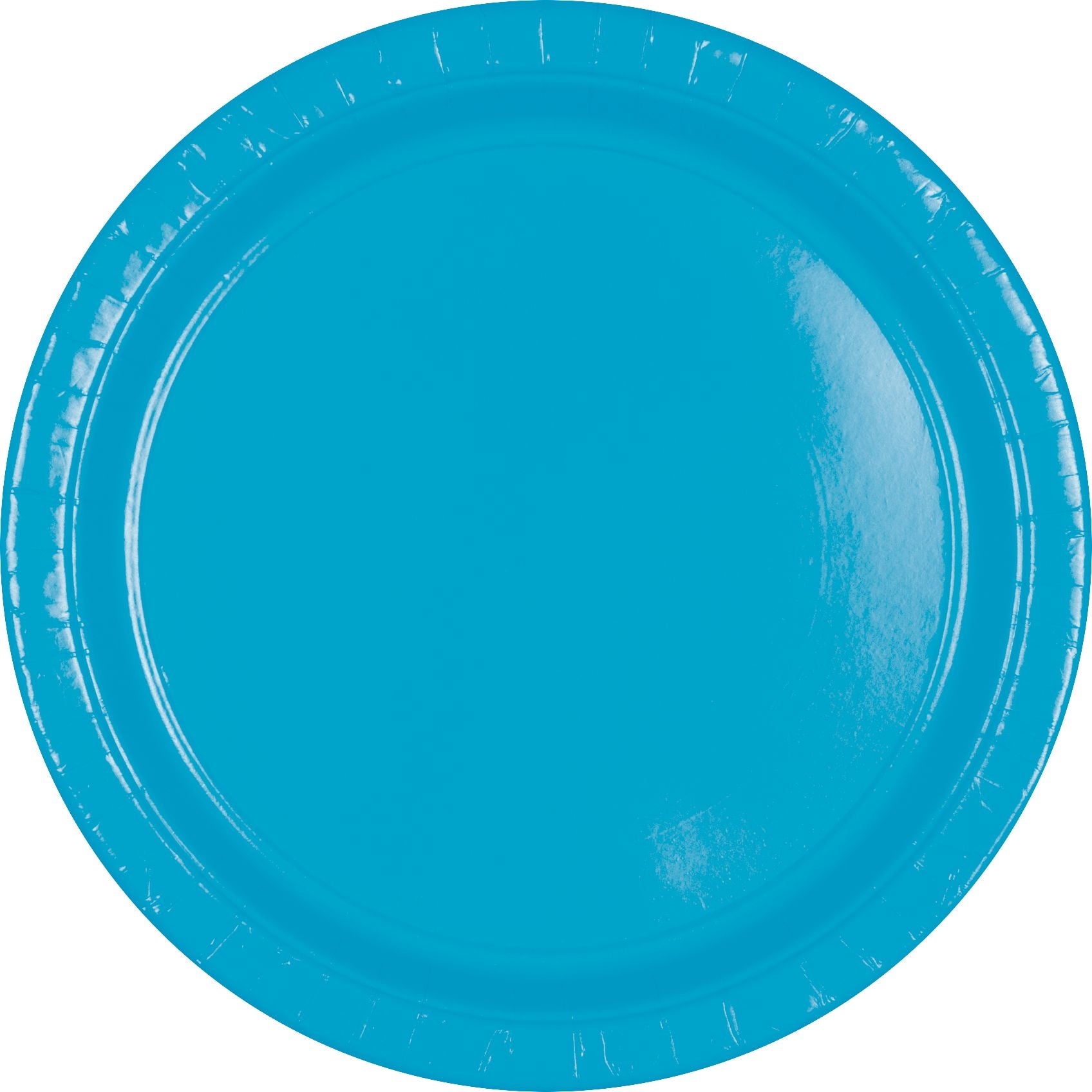 Caribbean Blue 7" Round Plastic Dessert Plates - 50 Pack