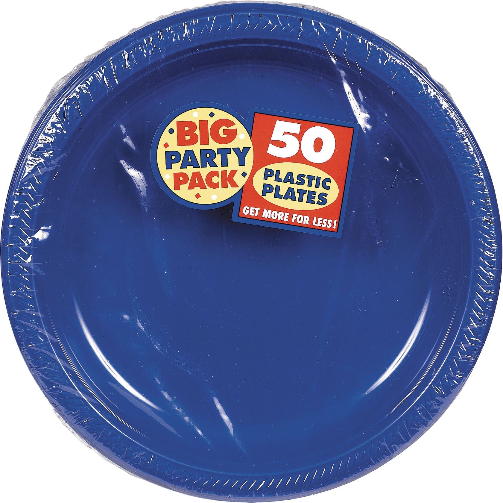 Royal Blue Big Party Pack Plastic Dinner Plates, 10.25-Inch, 50-Pack