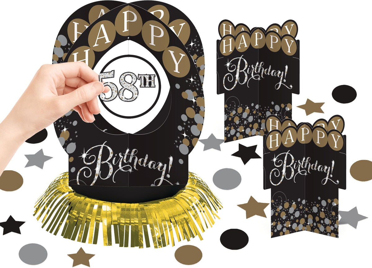 Sparkling Celebration Birthday Table Decorating Kit with Customizable Centerpieces