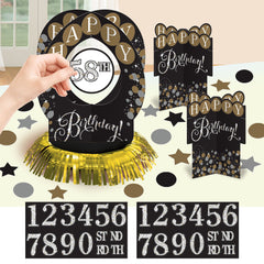 Sparkling Celebration Birthday Table Decorating Kit with Customizable Centerpieces