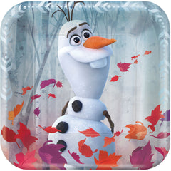 Disney Frozen 2 Olaf Square Dessert Plates, 7-inch, 8-Pack