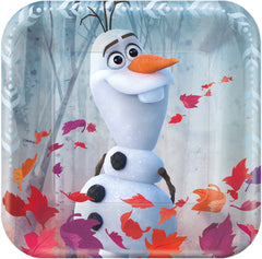 Disney Frozen 2 Olaf Square Dessert Plates, 7-inch, 8-Pack