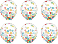 Multicolour Confetti Latex Balloons, 12-inch, 6-Pack