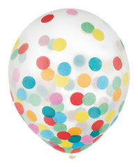 Multicolour Confetti Latex Balloons, 12-inch, 6-Pack