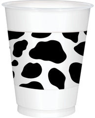 Yeehaw Western Cow Print Plastic Cups, 25-Pack