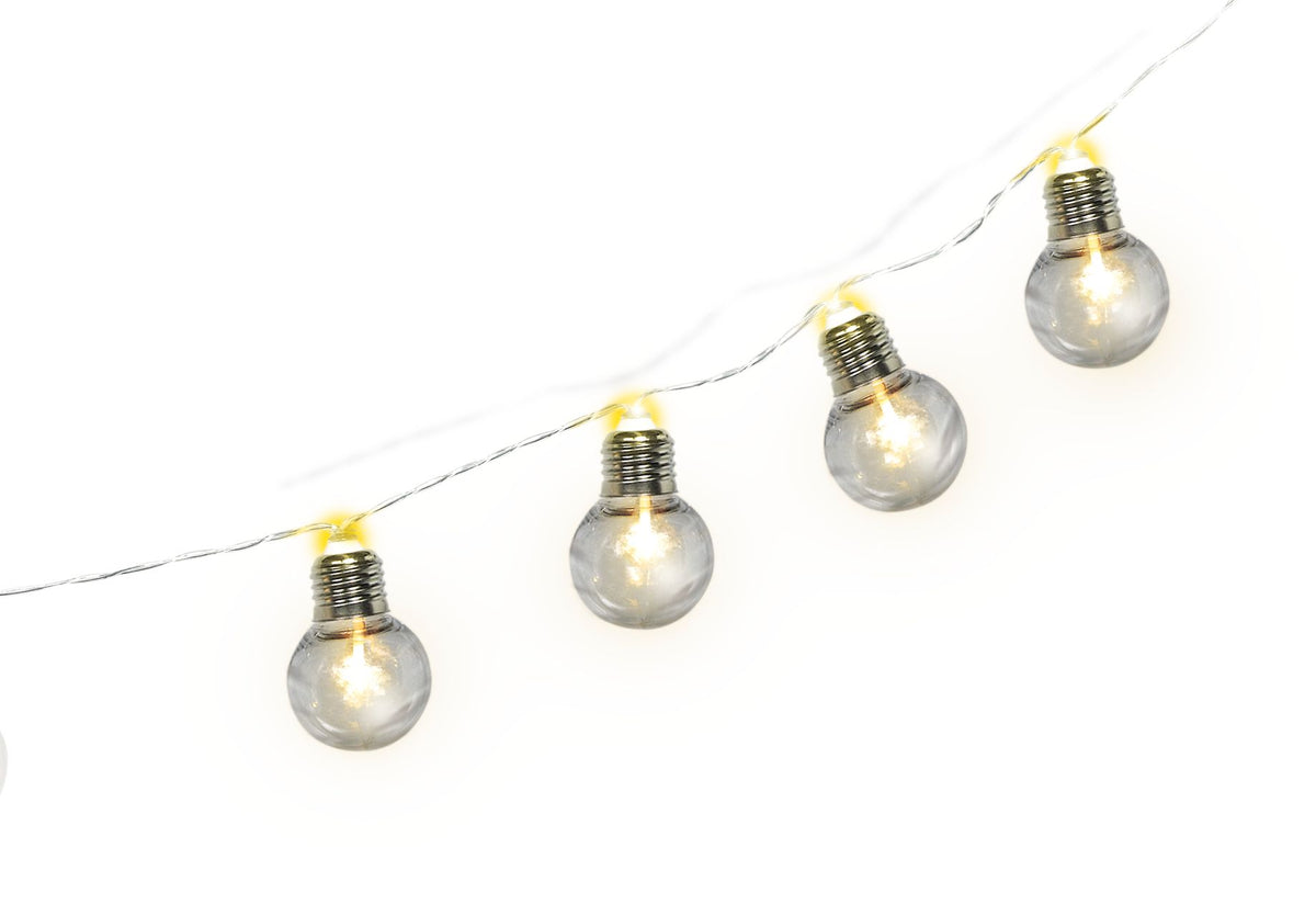 Clear Bulb LED String Lights - Battery Operated, 5 ft, 10 Lights