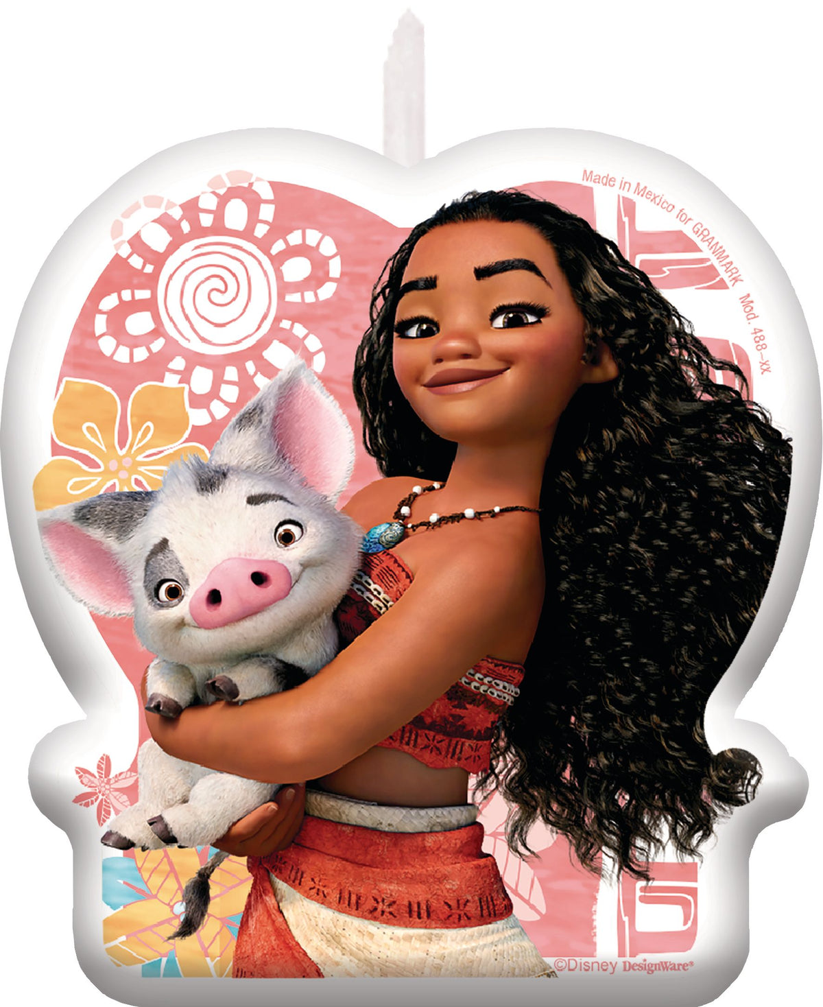 Disney Moana Birthday Candle with Pua - 3.5"