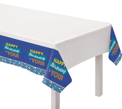 True Blue Birthday Plastic Table Cover
