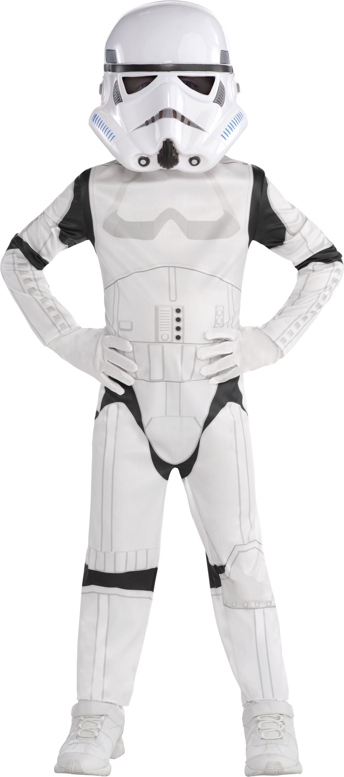 Amscan Disney Star Wars Stormtrooper Halloween Costume,  White Jumpsuit with Mask, Toddler, Assorted Sizes