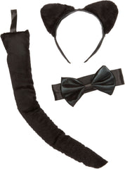 Adult Cat Costume Accessory Kit - Headband, Tail & Bow Tie