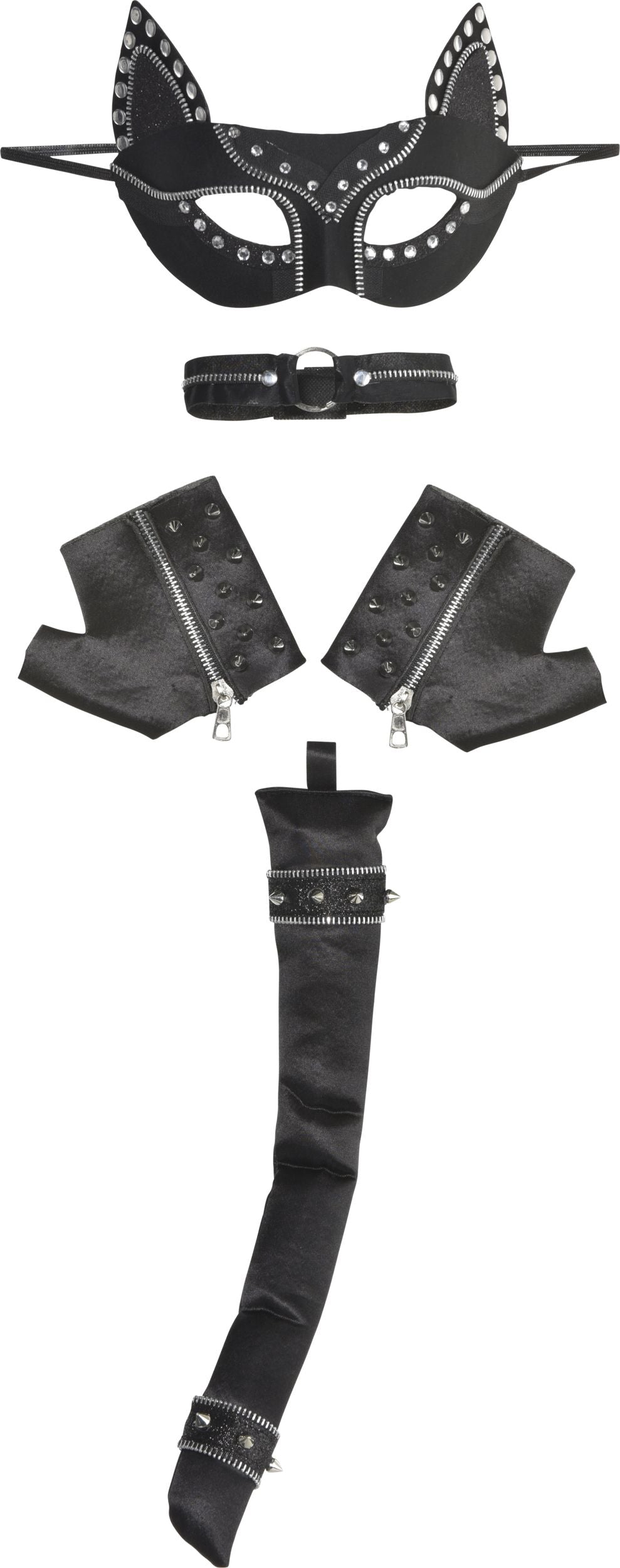 Bad Kitty Costume Accessory Kit - 4-Piece Set for Halloween - One Size