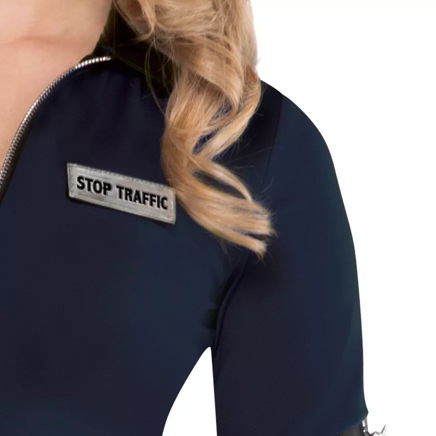 Women's Commanding Officer Cop Costume - Navy Blue Jumpsuit with Hat