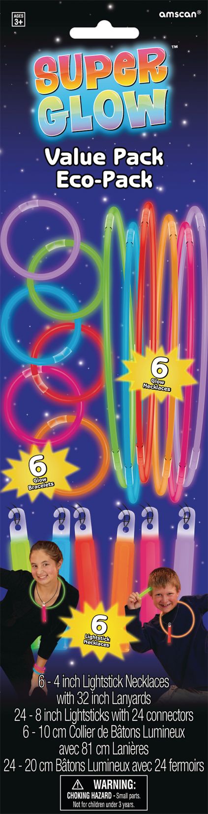 Tri-Color Glow Stick Value Pack ‚Äì Necklaces, Bracelets & Pendants (30-Pack)
