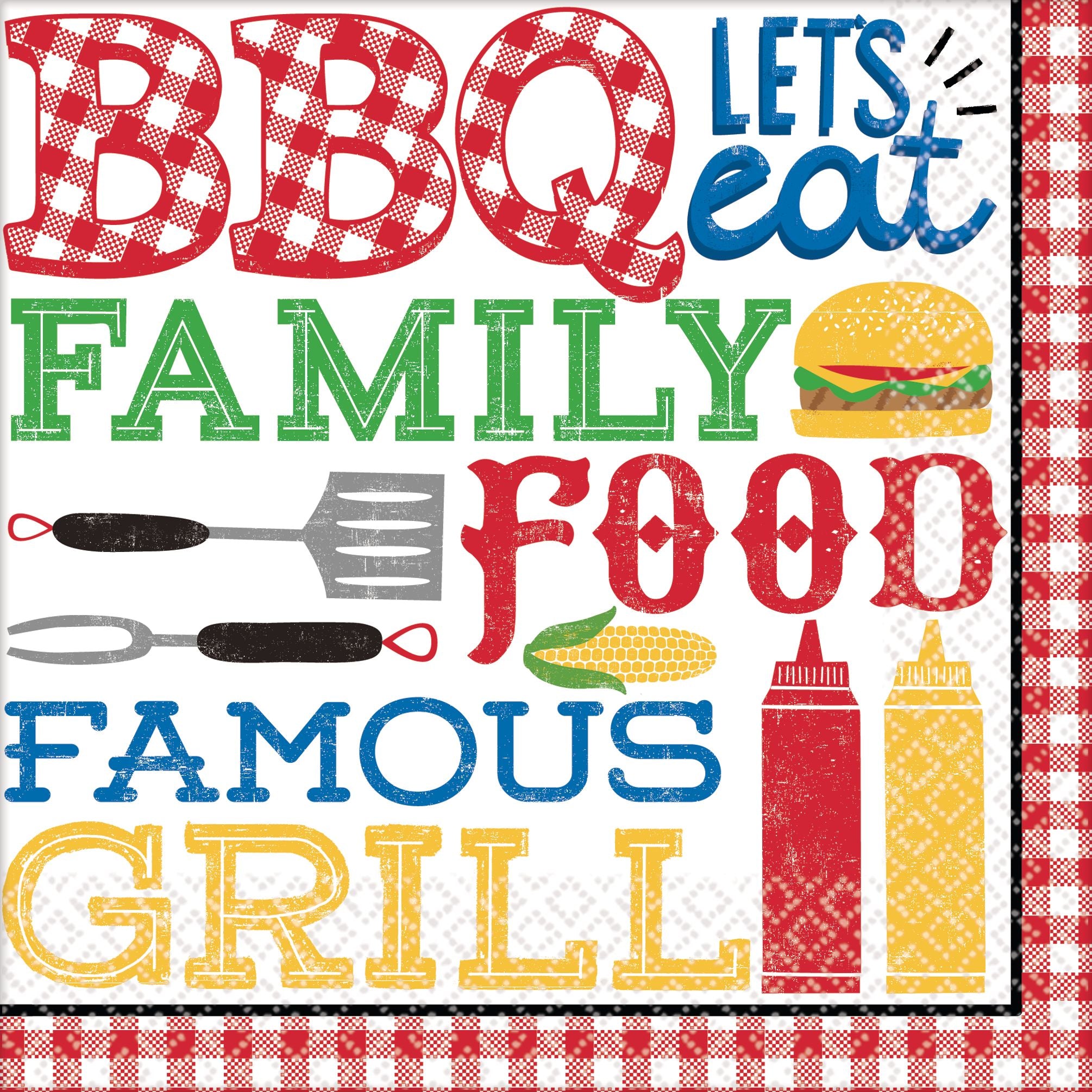 BBQ Picnic Lunch Napkins - 36 Pack