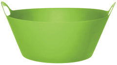 Caribbean Blue Round Plastic Party Tub with Handles - 30L Capacity