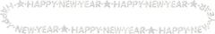 Glittering "Happy New Year" Bead Necklace - Gold & Silver, 32"
