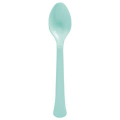 Robin's Egg Blue Heavy-Duty Plastic Spoons - 50 Count