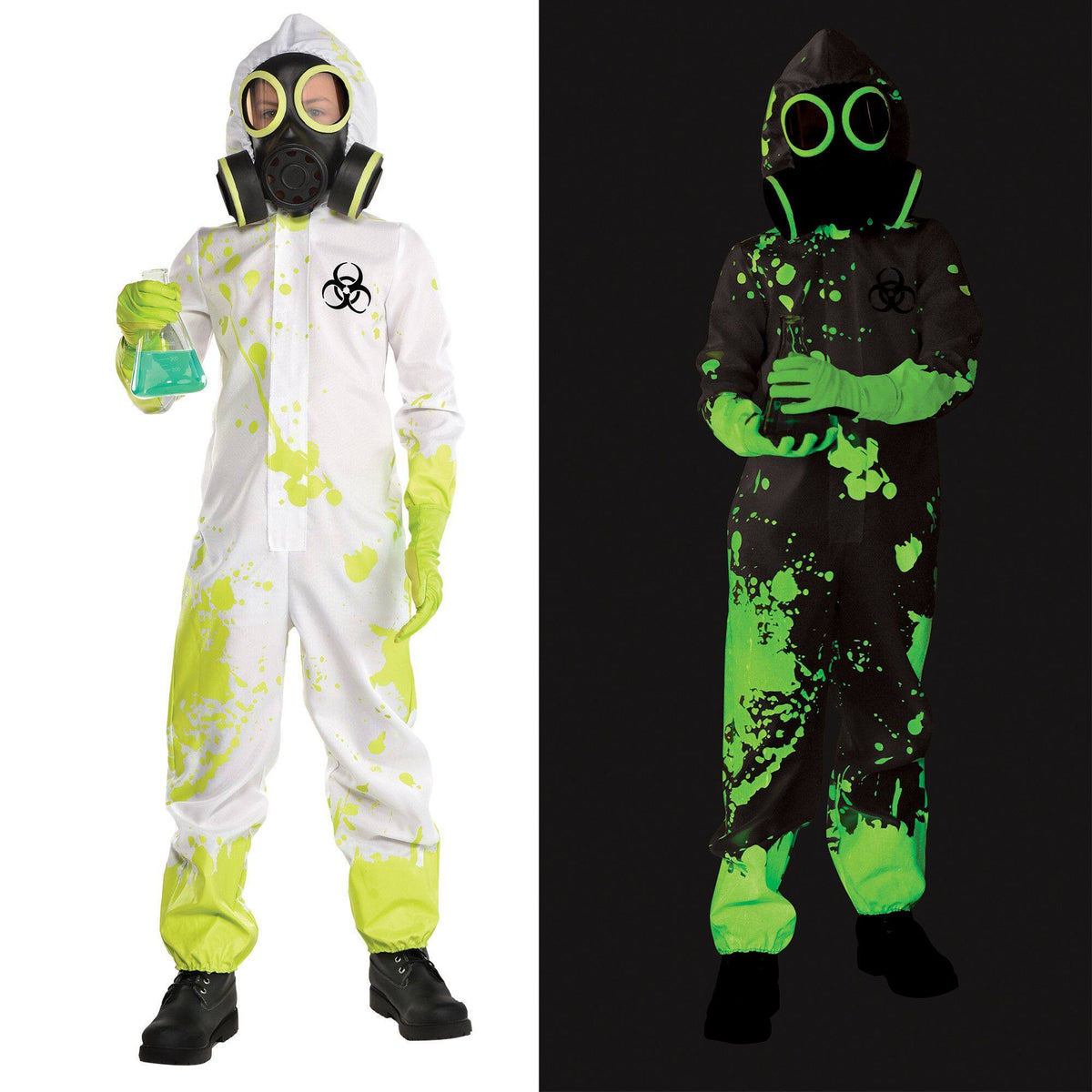 Radioactive Hazmat Boy's Glow-in-the-Dark Halloween Costume