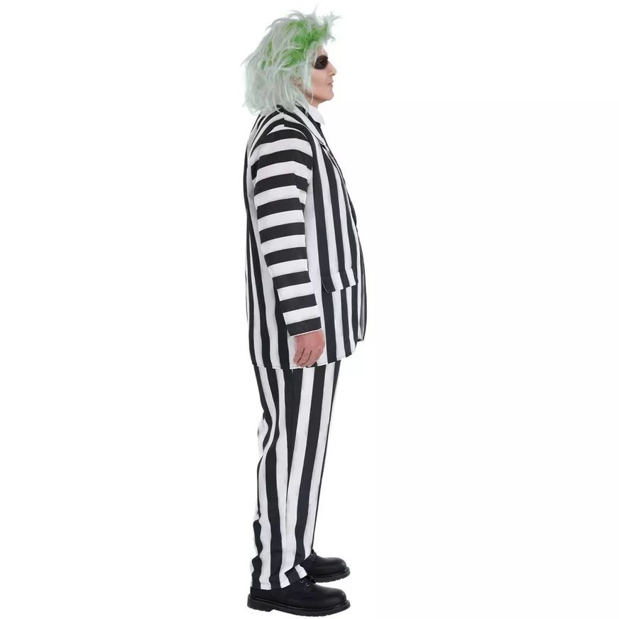 Men's Classic Beetlejuice Striped Halloween Costume