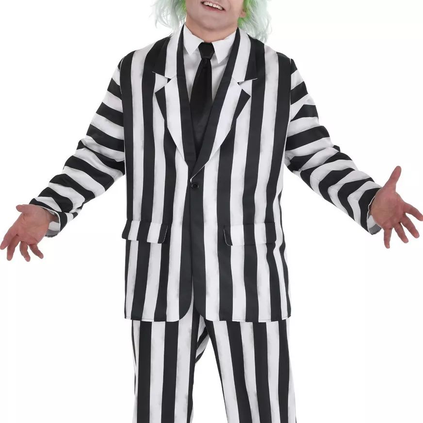 Men's Classic Beetlejuice Striped Halloween Costume
