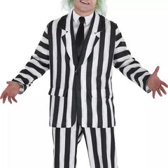 Men's Classic Beetlejuice Striped Halloween Costume
