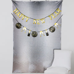 New Year's Eve Mirror Fabric Backdrop Set
