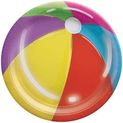 Summer Cool Pool Paper Plates, 6.75-Inch, 20-Count