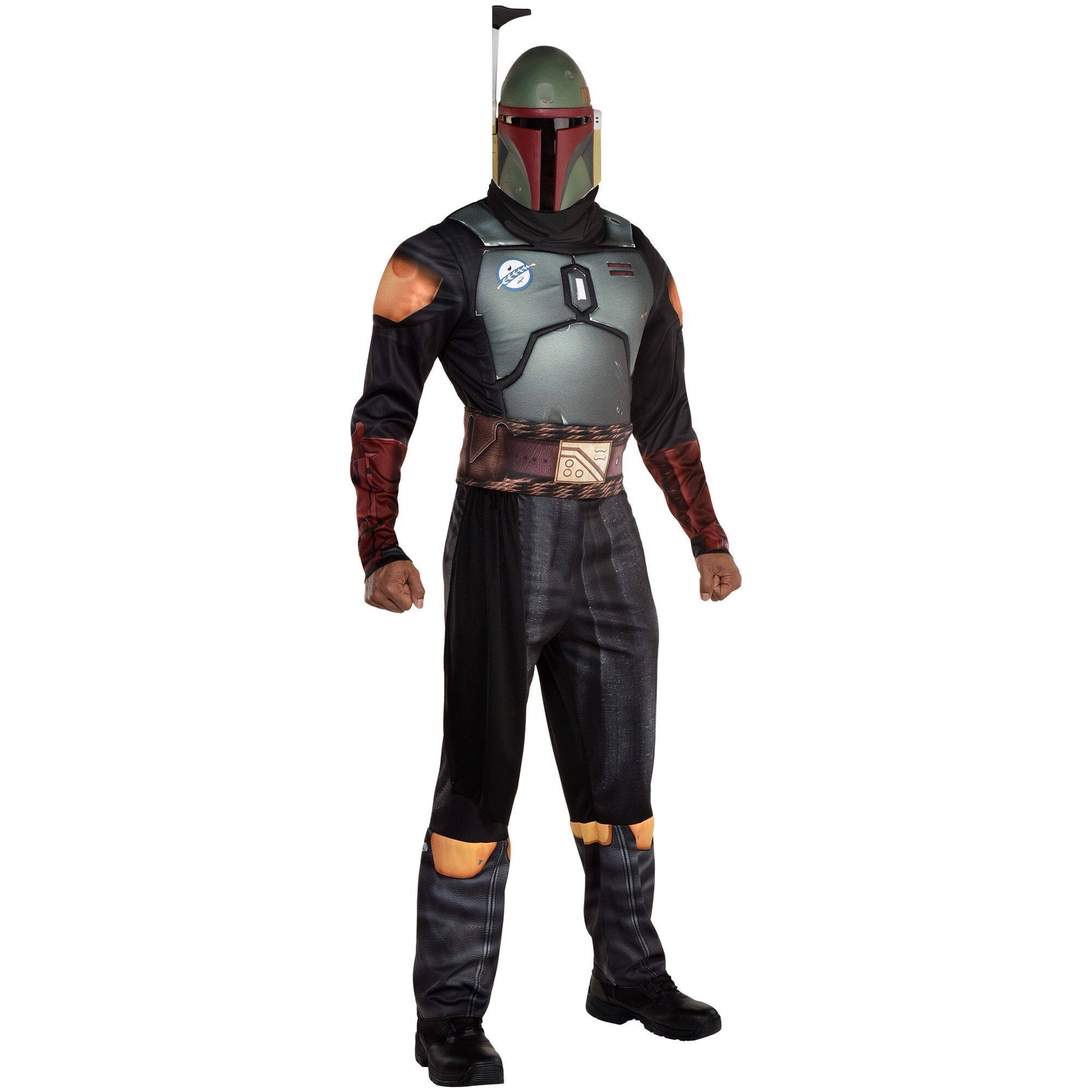 Adult Boba Fett Star Wars Costume with Helmet and Belt