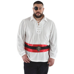 Men's Ivory Pirate Costume Shirt - L/XL