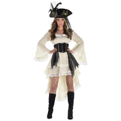 Women's Flowy Pirate Costume Dress - Adult L/XL