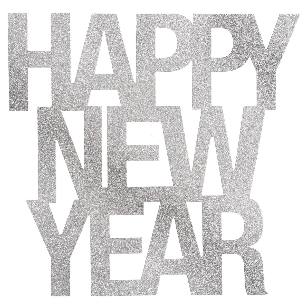 Silver Glitter "Happy New Year" Photo Booth Prop