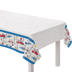 First Responders Plastic Table Cover for Kids' Birthday Party
