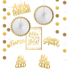 Golden Age "Old is the New Gold" Room Decorating Kit for Milestone Birthdays
