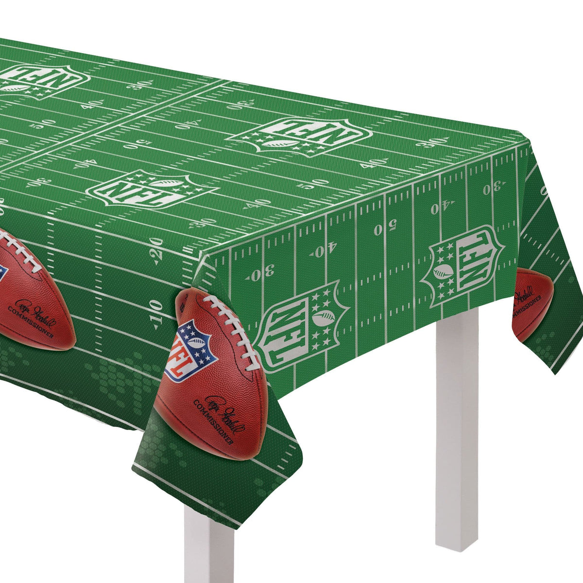 NFL Drive Plastic Table Cover - 54" x 96", Reusable, Football Field Design
