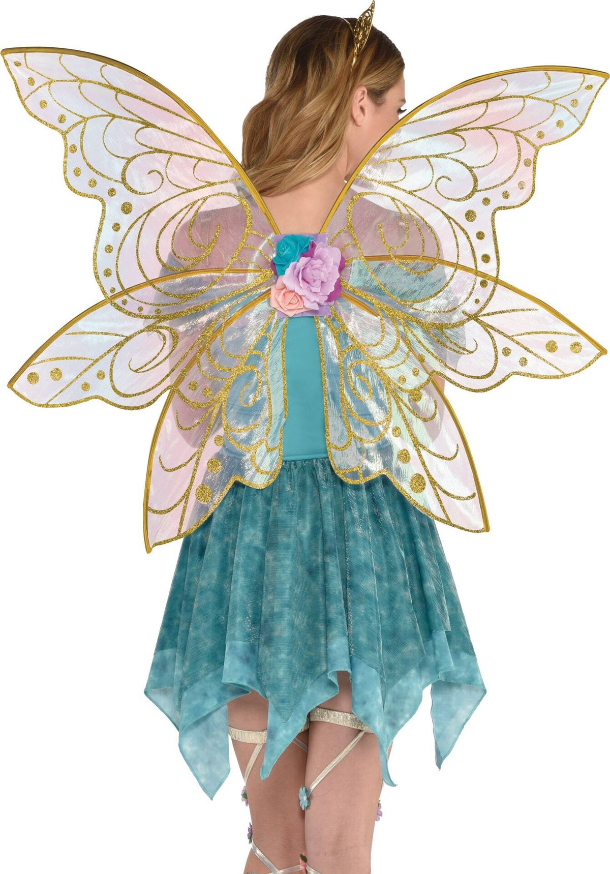 Glittering Gold Fairy Wings Costume Accessory - One Size