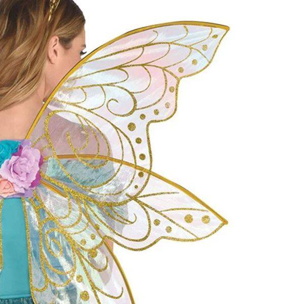 Glittering Gold Fairy Wings Costume Accessory - One Size