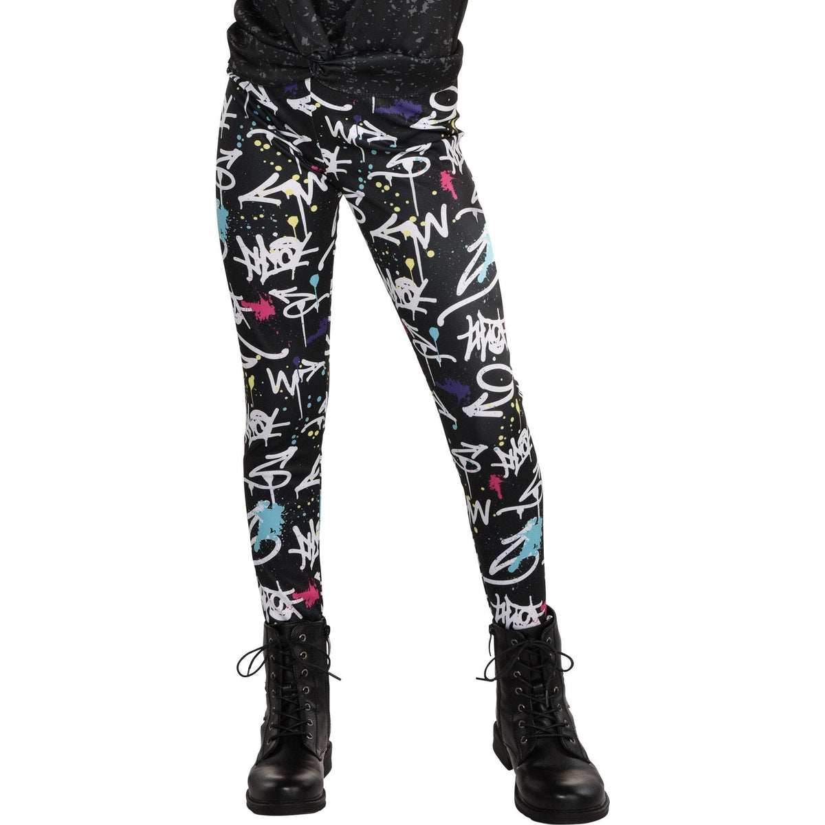 Kids' Halloween Punk Graffiti Leggings - One Size