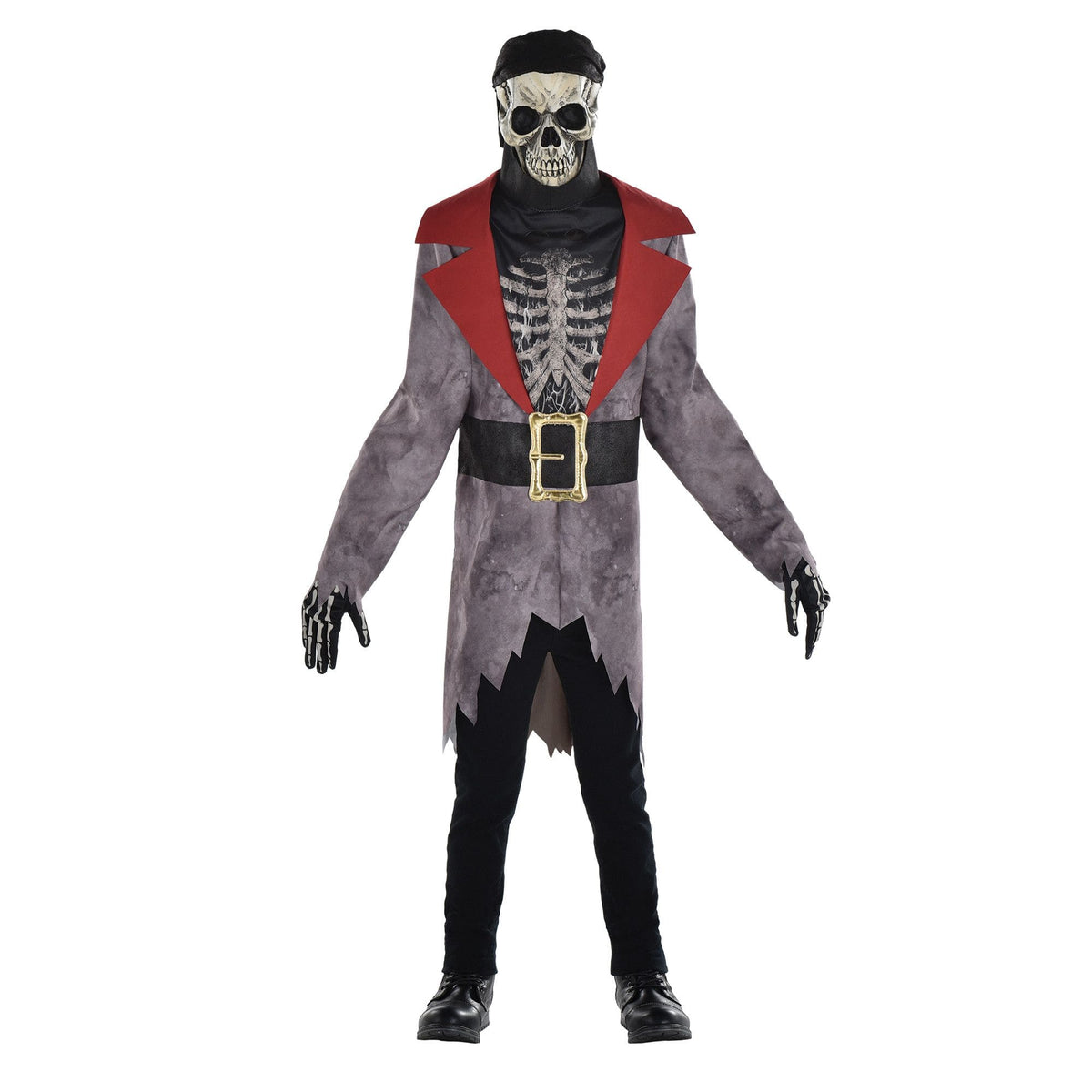 X-Large Illusion Skeleton Pirate Costume for Boys - Child XL (14-16)