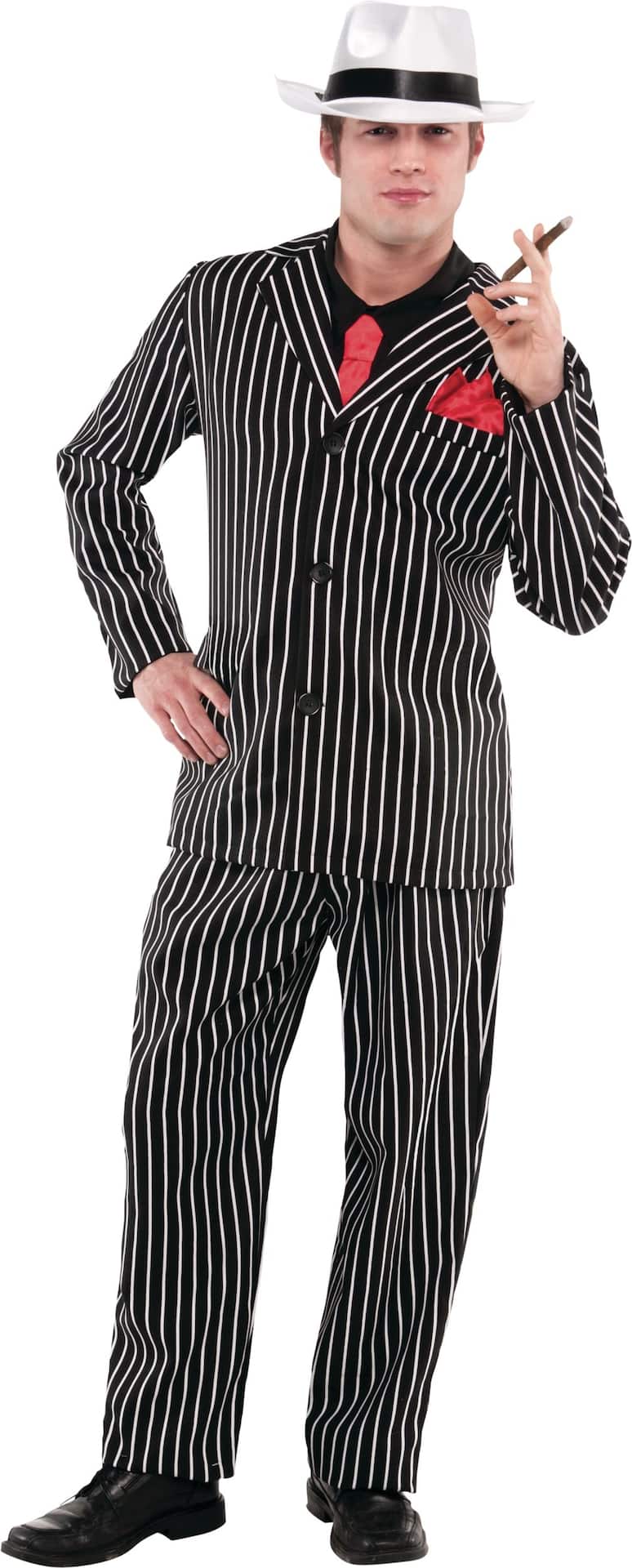 Men's 1920s Mob Boss Pinstriped Halloween Costume - Adult L