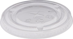Clear Plastic Cup Lids with Straw Slot, 18 oz, 50-Pack