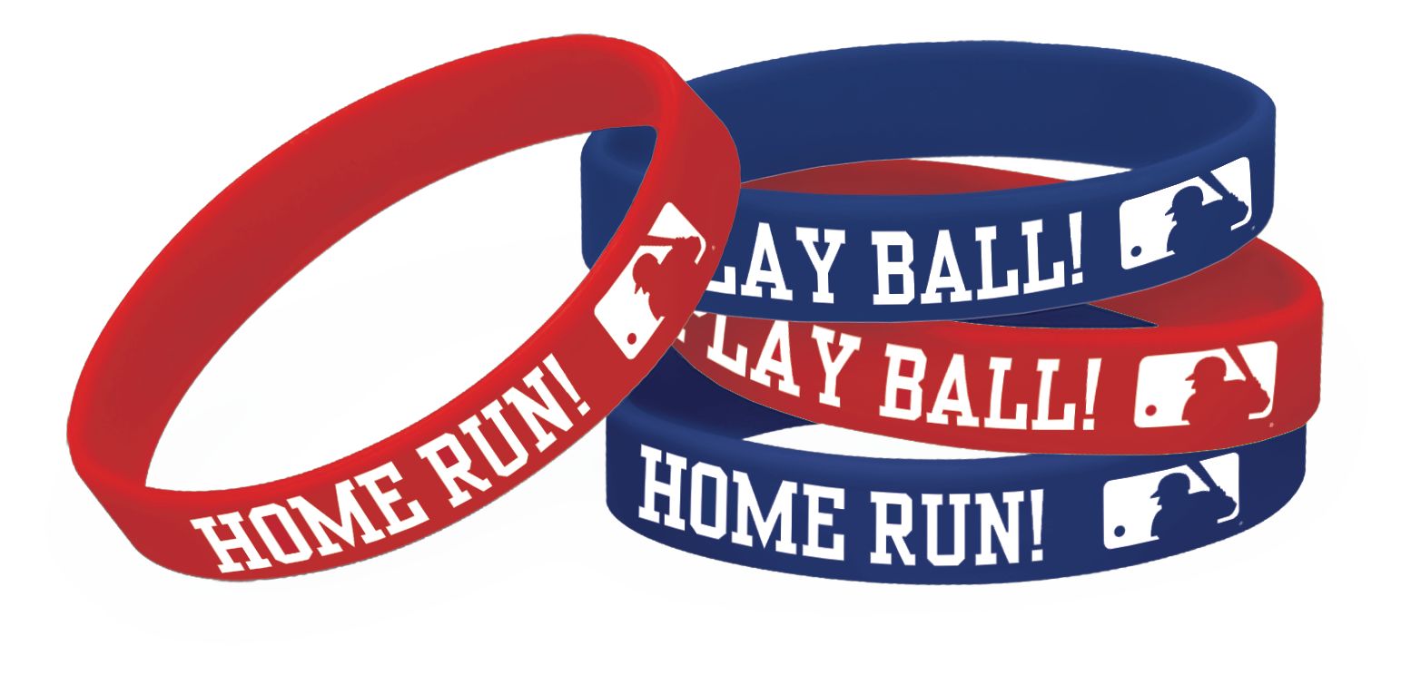 Major League Baseball "Play Ball" Rubber Wristband Bracelets - 12 Pack