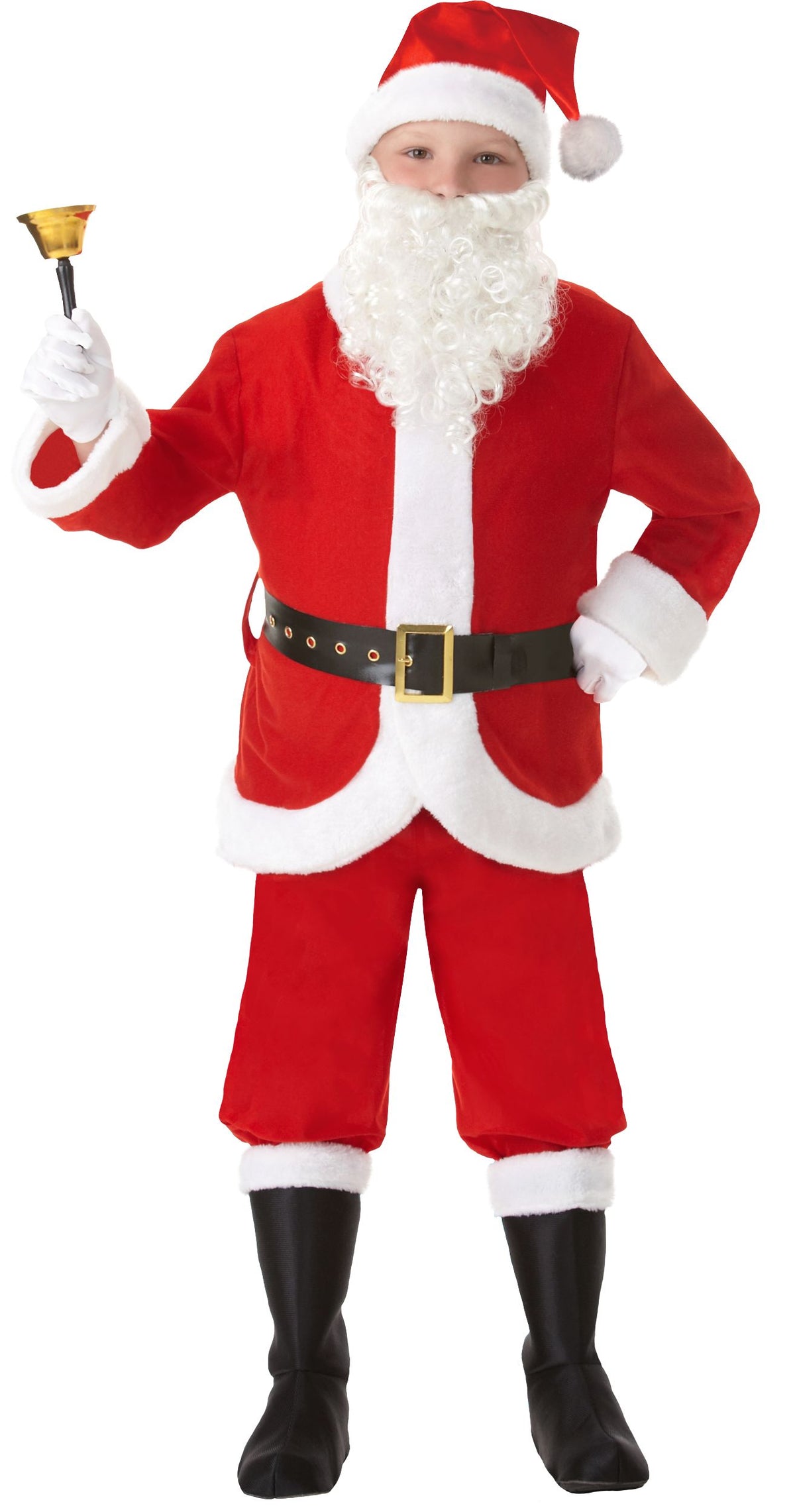 Kids Santa Claus Costume Set - Jacket, Hat, Belt & Pants - Child M (8-10)