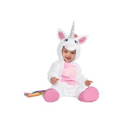 Infant Unicorn Halloween Costume ‚Äì Pink & White Jumpsuit with Hood