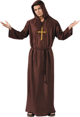 Adult Monk Robe Costume with Hood - Ideal for Halloween
