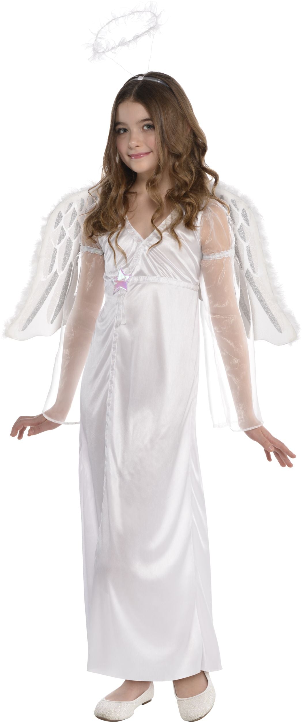 Starlight Angel Costume for Girls with Halo & Wings - Child L (12-14)