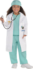 Kids' Doctor Costume with Teal Scrubs and Lab Coat