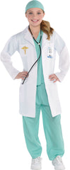 Kids' Doctor Costume with Teal Scrubs and Lab Coat