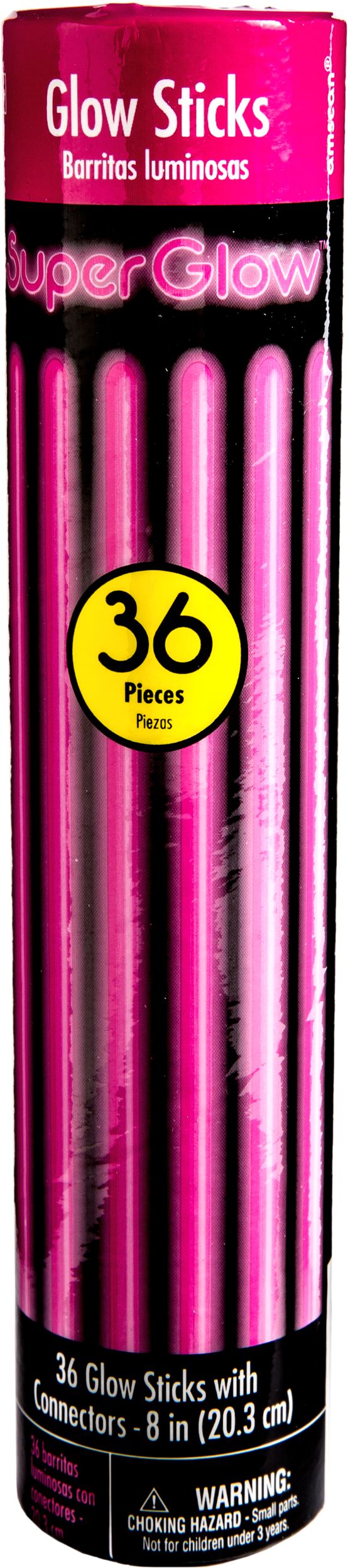 Pink Glow-in-the-Dark Stick Bracelets, 36-Pack