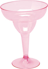 Bright Pink Disposable Margarita Glasses - 20ct