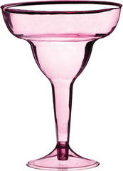 Bright Pink Disposable Margarita Glasses - 20ct